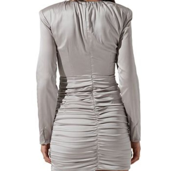ASTR the LABEL Petrova Cut Out Dress in Silver Size Small New - Picture 7 of 14